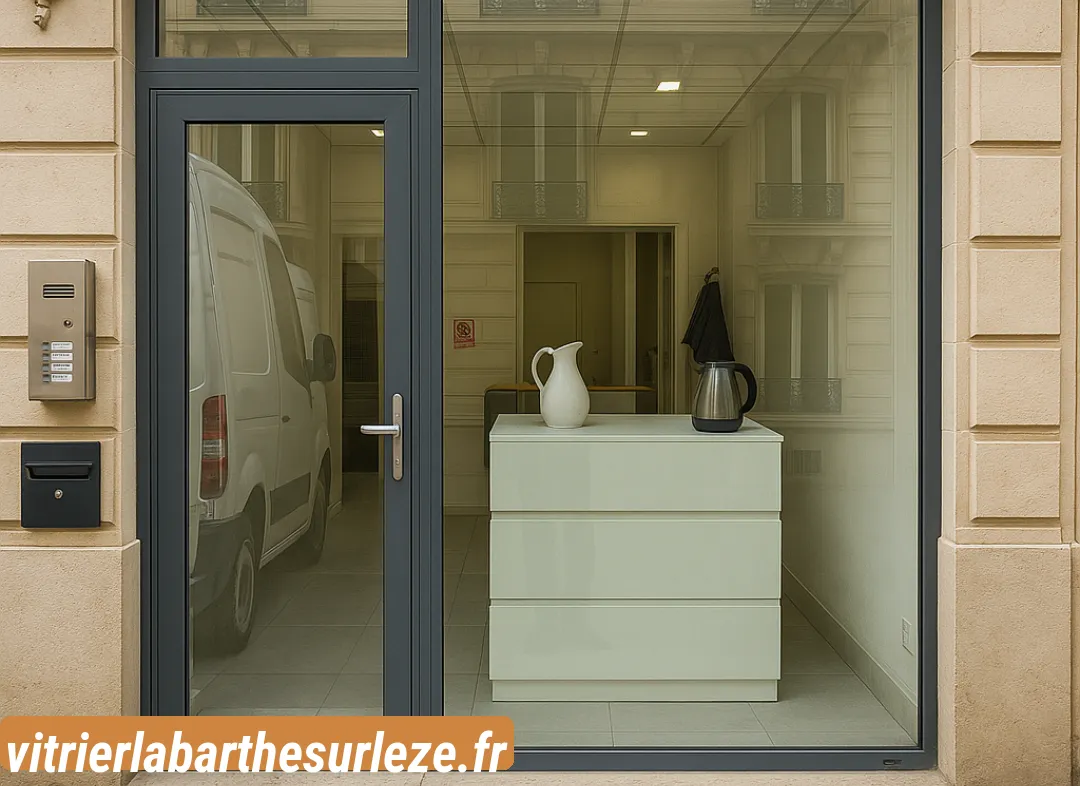Façade vitrine de magasin en aluminium sur mesure à Labarthe-sur-Lèze
